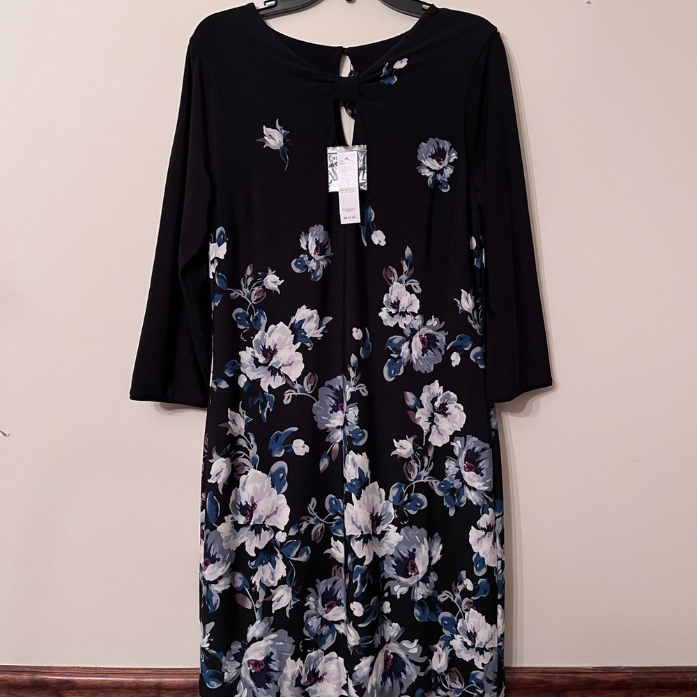 White House Black Market Reversible Black Floral Dress